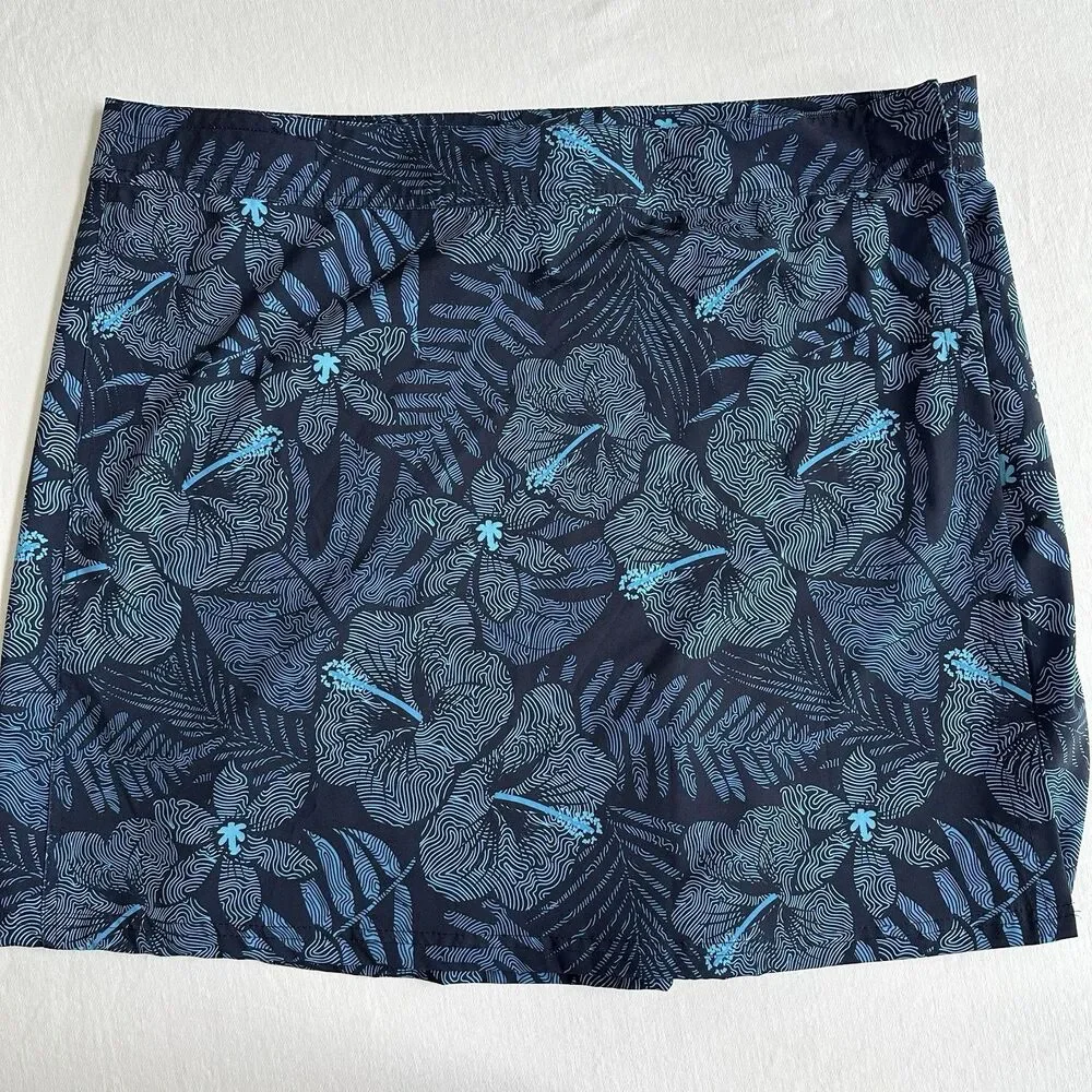 Rip Skirt Hawaii Maui Moonlight Floral Print  Length 1  Size XXL Blue Black - Picture 3 of 7